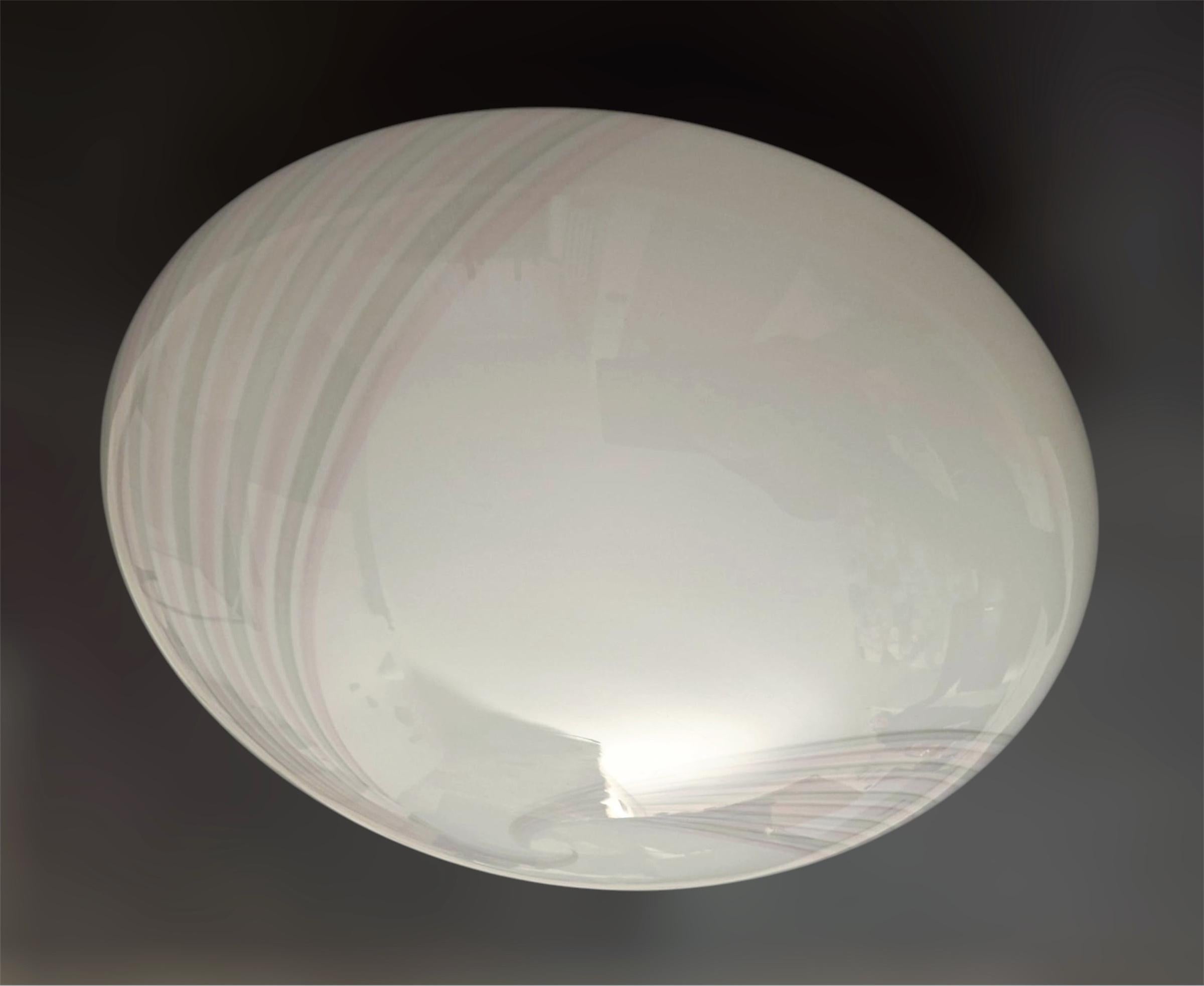 Mid-Century Modern Murano Spiral Flush Mount For Sale