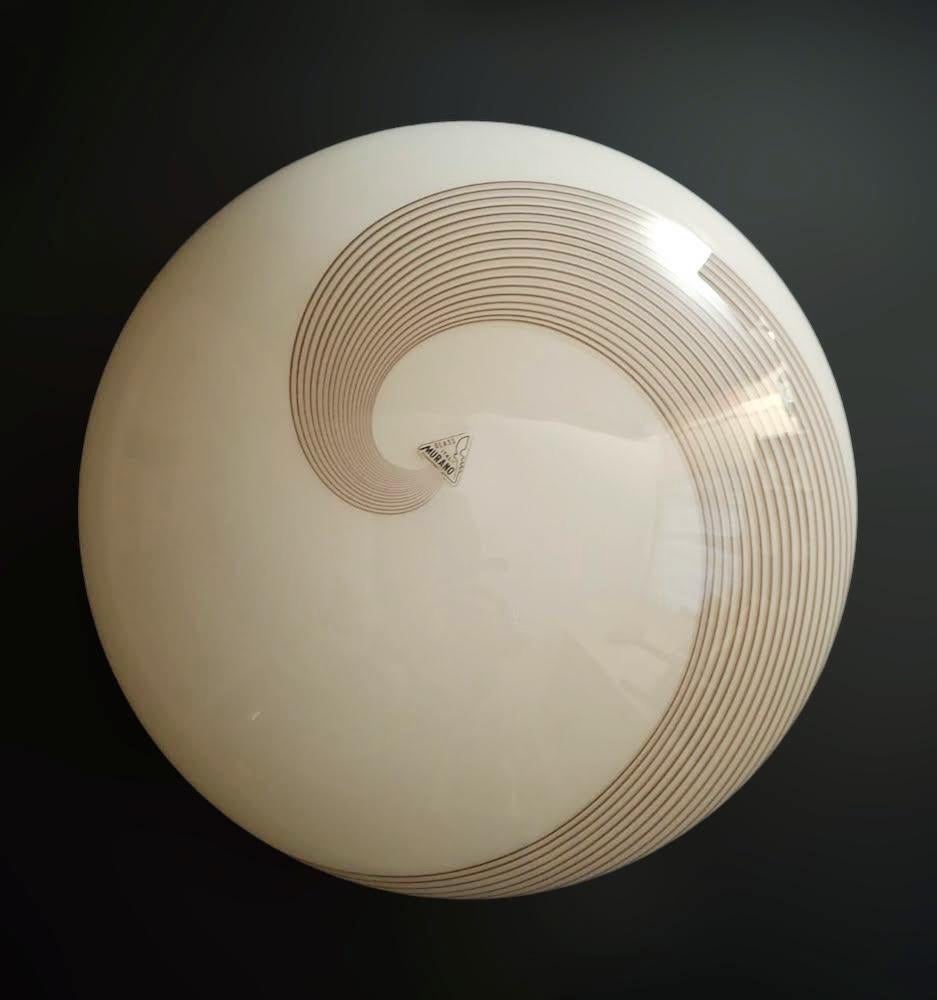 Italian Murano Spiral Flush Mount