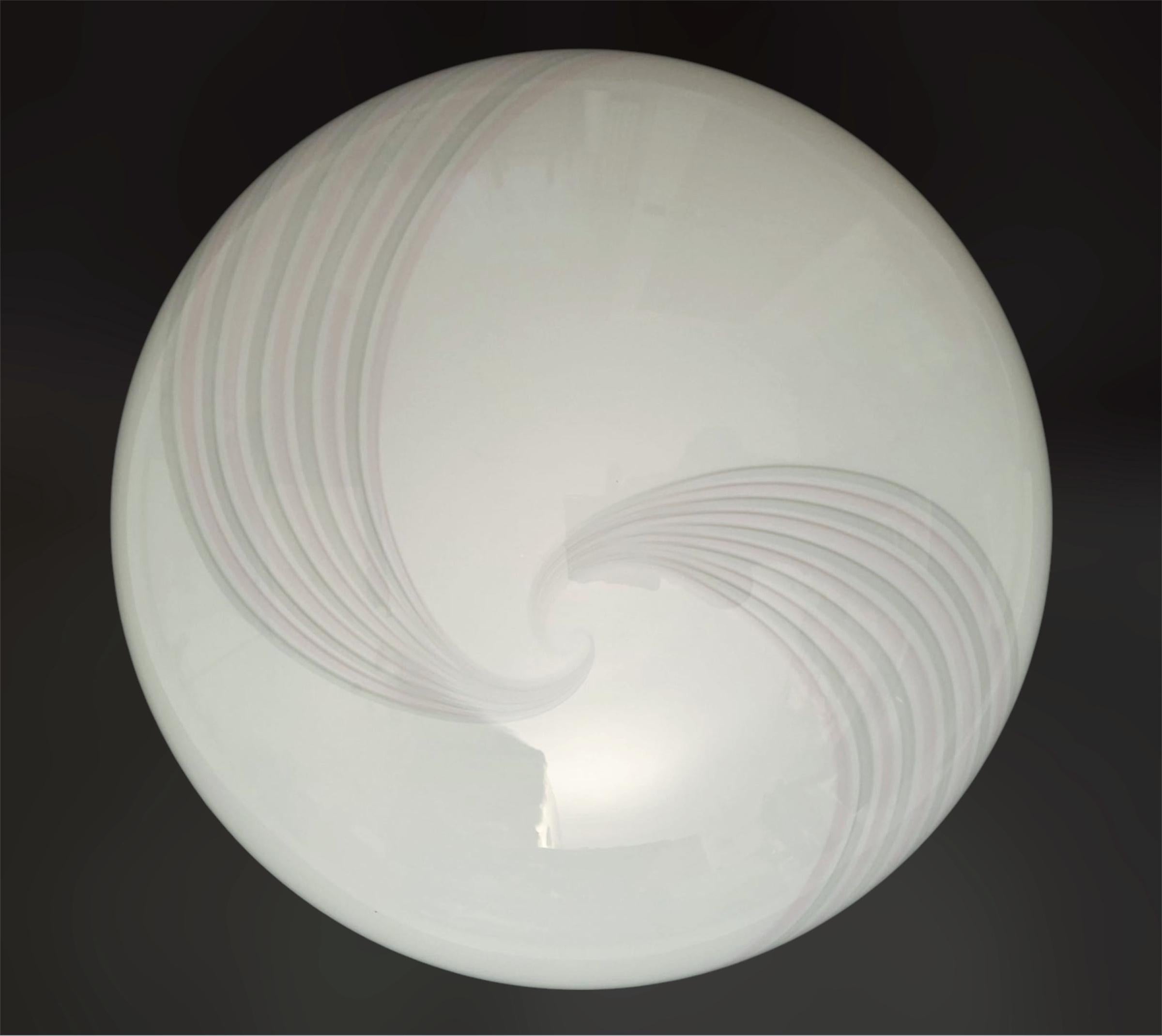 Murano Spiral Flush Mount In Good Condition For Sale In Los Angeles, CA