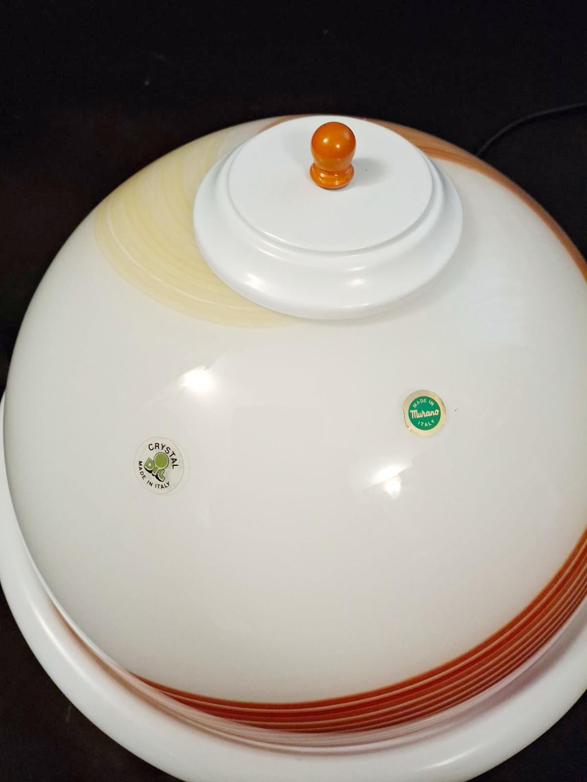 20th Century Murano Spiral Flush Mount For Sale