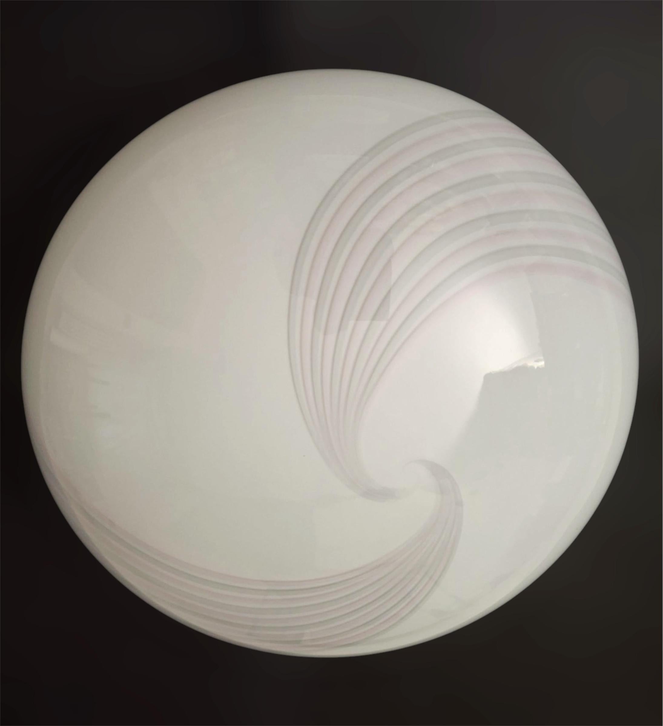 20th Century Murano Spiral Flush Mount For Sale