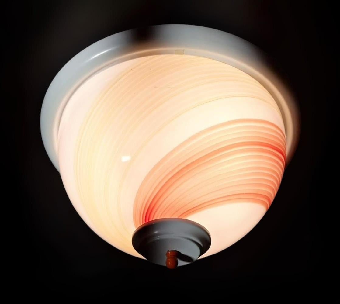 Blown Glass Murano Spiral Flush Mount For Sale