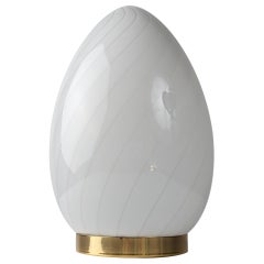 Murano spiral glass egg lamp by Vetri 1970s