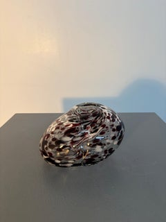 Murano Spotted Art Glass Decorative Bowl with an Organic, Freeform Shape