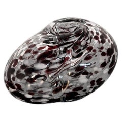 Murano Spotted Art Glass Decorative Bowl with an Organic, Freeform Shape