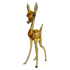Figurina di cerbiatto in vetro filato di Murano - Italia