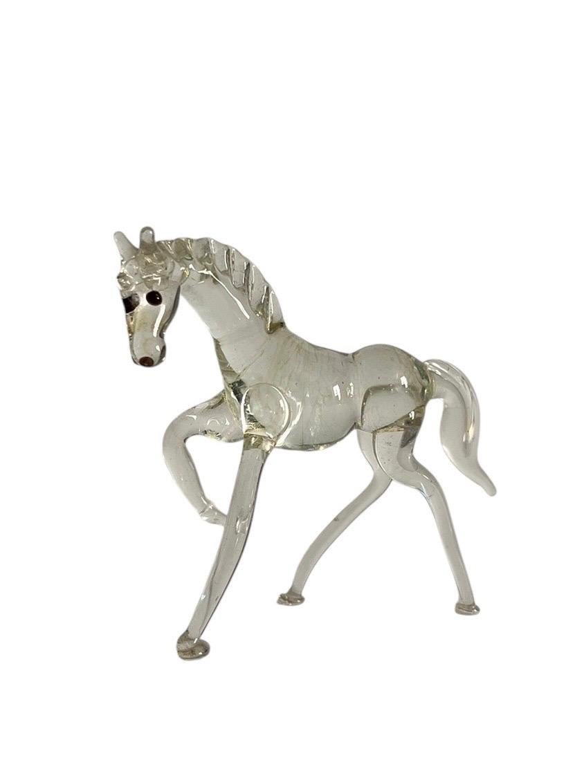 Cavallo o Pony in vetro filato di Murano - Iatly in vendita 2