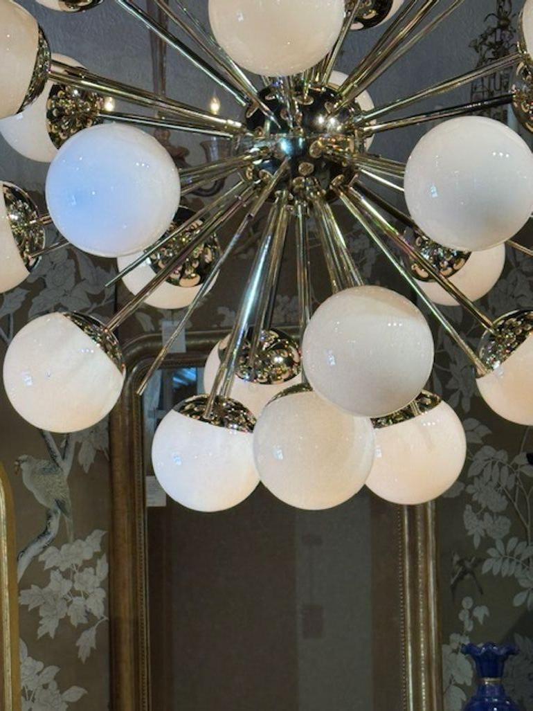 Ottone Lampadario Sputnik di Murano in vendita