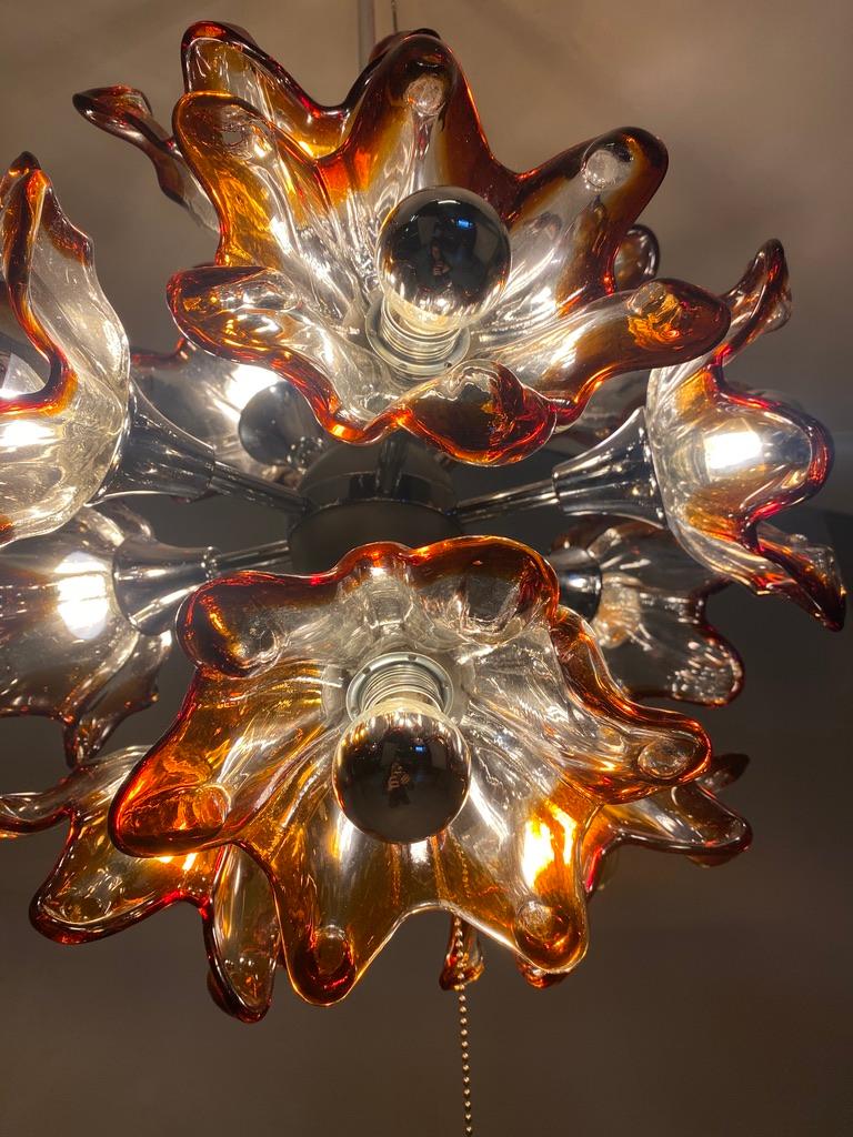 Hand-Crafted Murano Sputnik Chandelier - Italy-  For Sale
