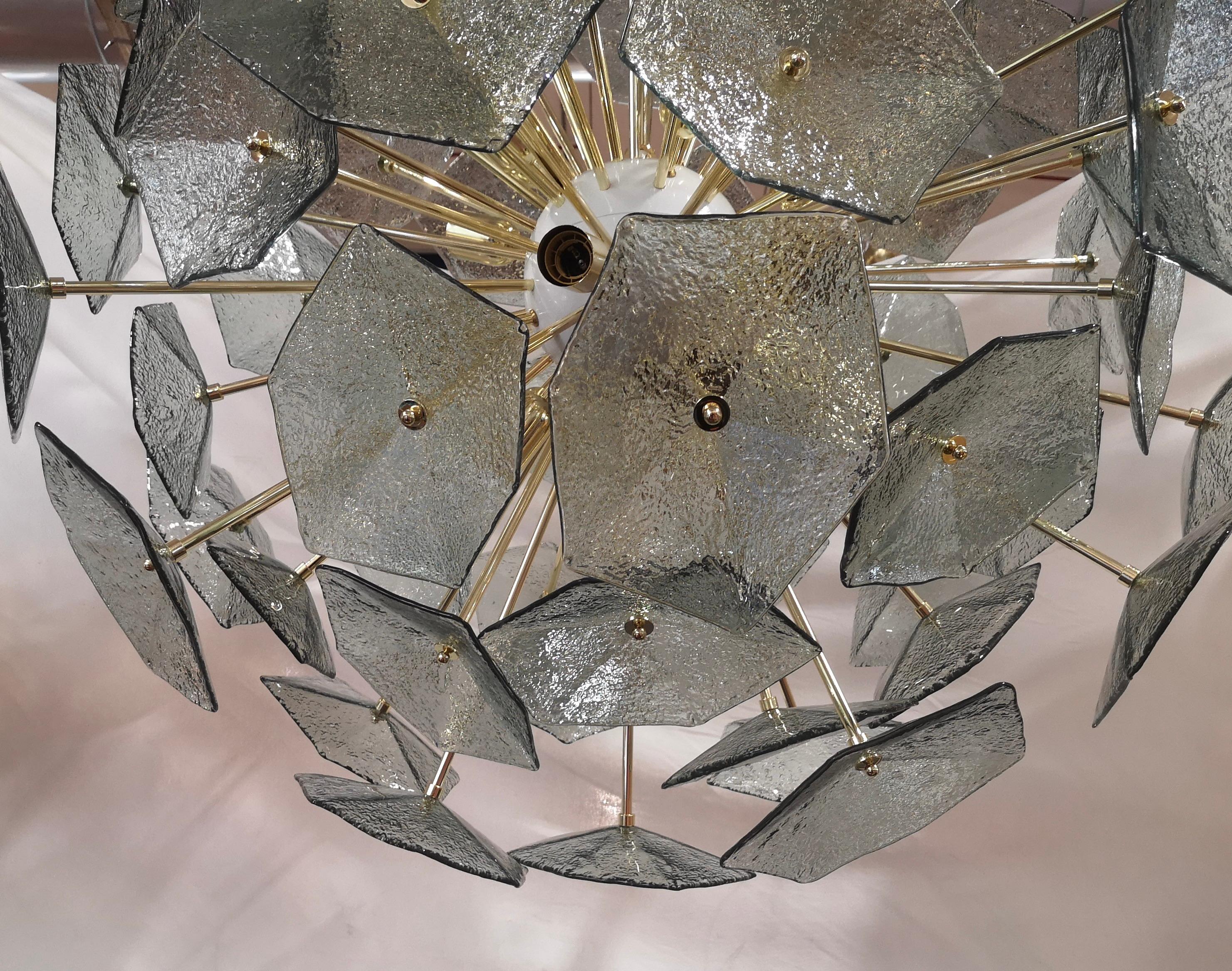 XXIe siècle et contemporain Lustre et pendentif en verre d'art de Murano Sputnik bleu clair du milieu du siècle dernier, 2020 en vente