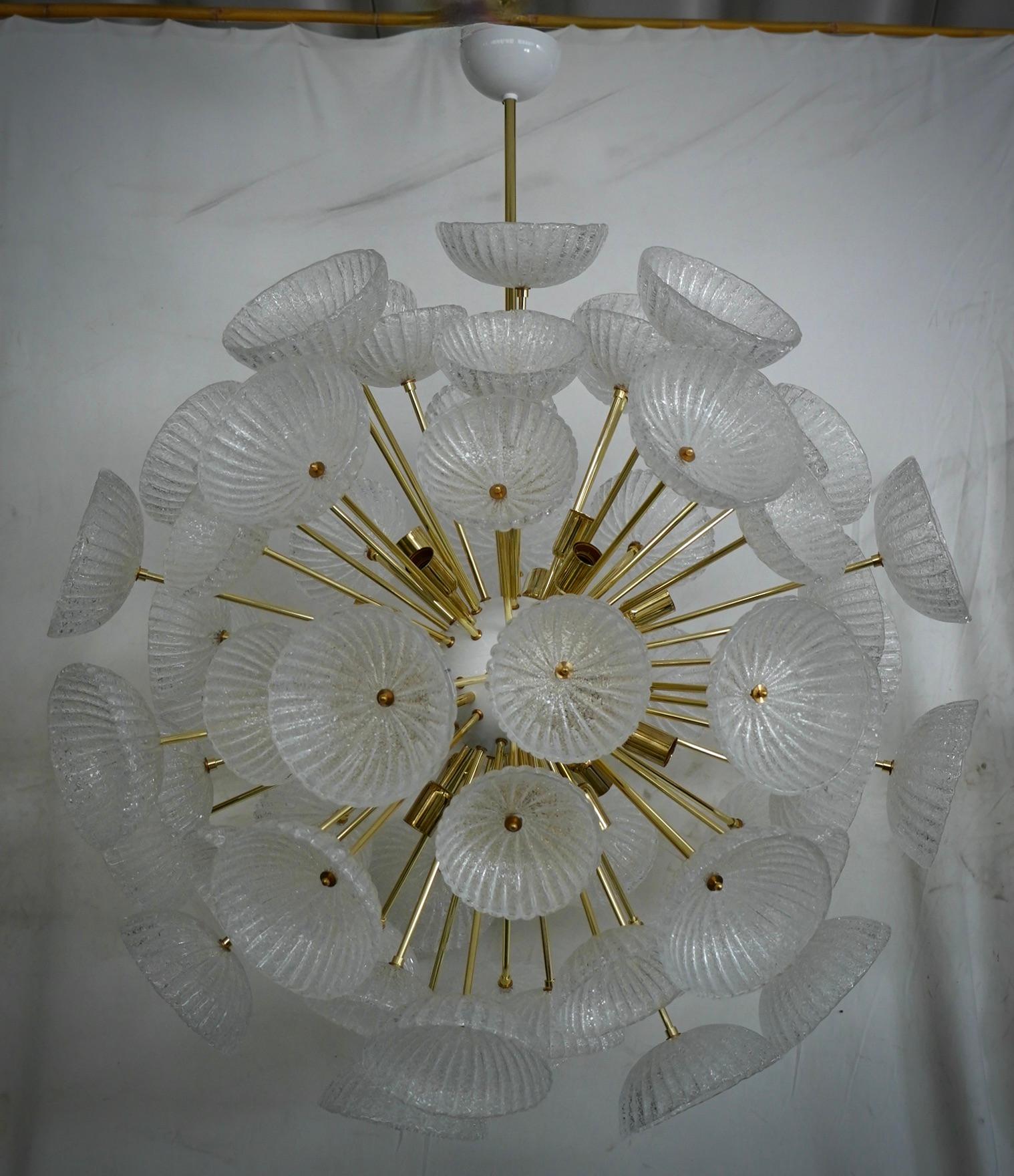 Murano Sputnik Light Ice Color Art Glass Midcentury Chandelier and Pendant, 2020 For Sale 2