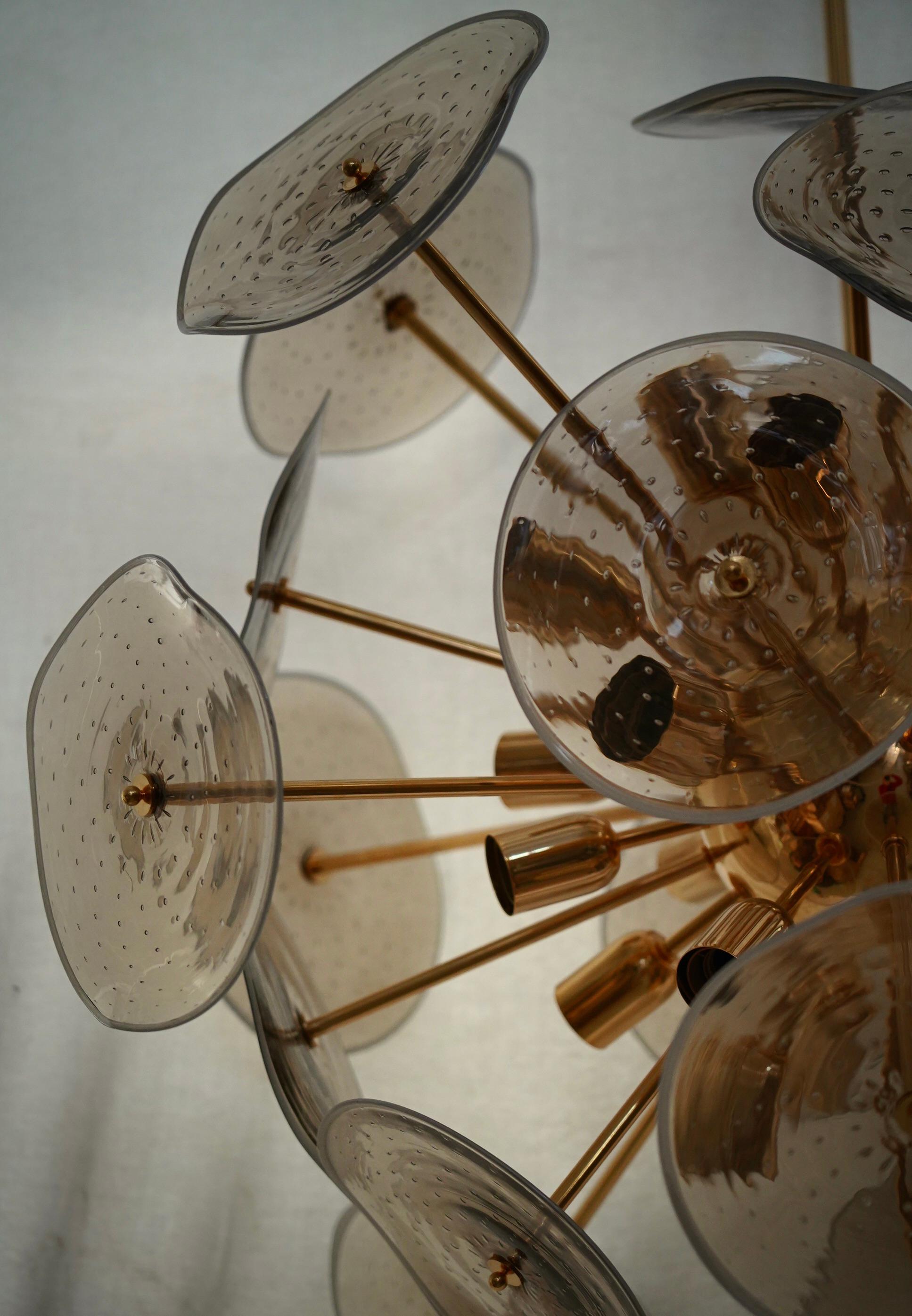 Lustre et pendentif en verre d'art de Murano, couleur fumée, à lumière Sputnik, 2020 Bon état - En vente à Roma, Lazio