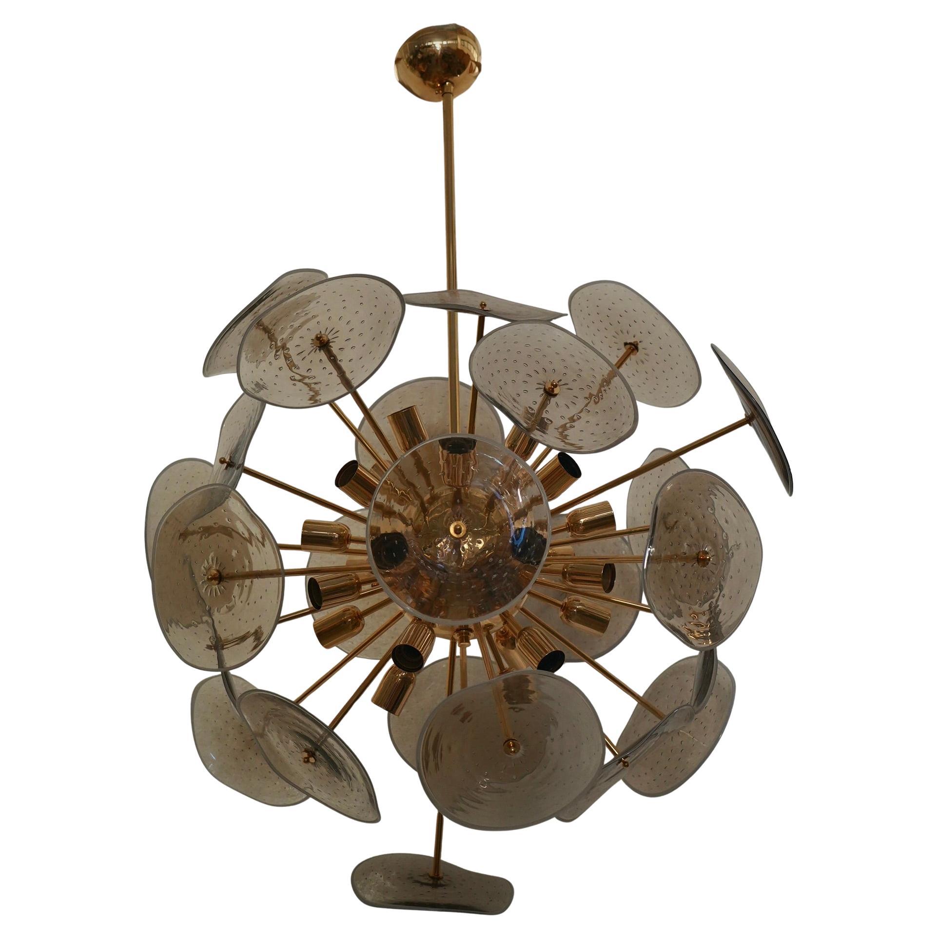 Lampadario e pendente in vetro artistico di Murano Sputnik Light colore fumé, 2020