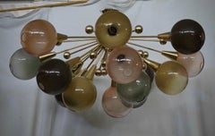 Murano Sputnik MultiColor Art Glass and Brass Chandelier and Pendant, 2020