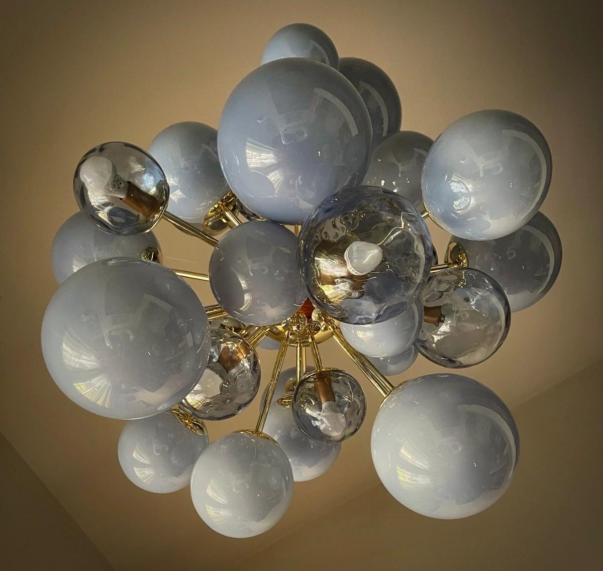 Murano Sputnik Pastel Light Blu Midcentury Chandelier and Pendant, 2000 (Italienisch) im Angebot