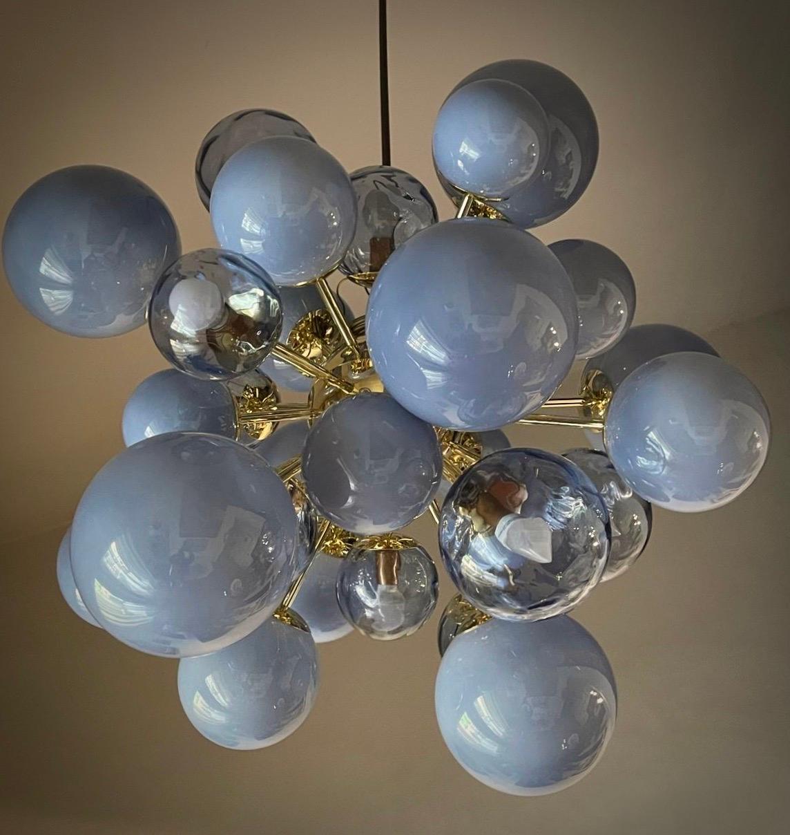 Murano Sputnik Pastel Light Blu Midcentury Chandelier and Pendant, 2000 im Angebot 2