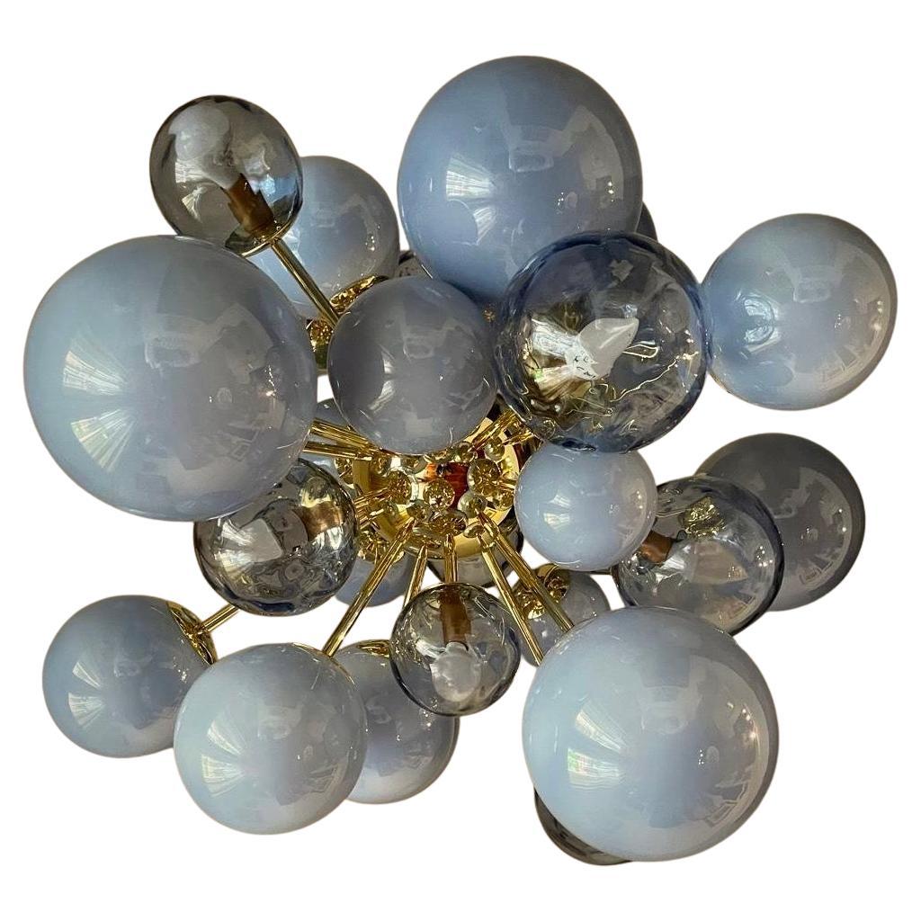 Murano Sputnik Pastel Light Blu Midcentury Chandelier and Pendant, 2000