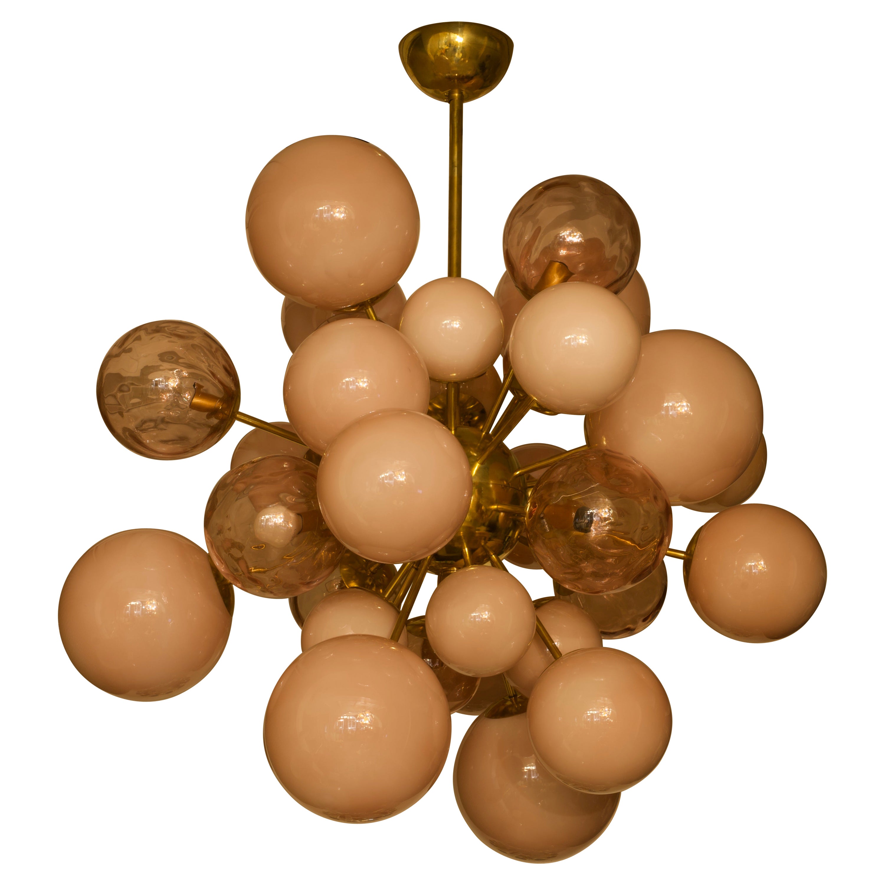 Murano Sputnik Pastel Pink Midcentury Chandelier and Pendant, 2000 For Sale