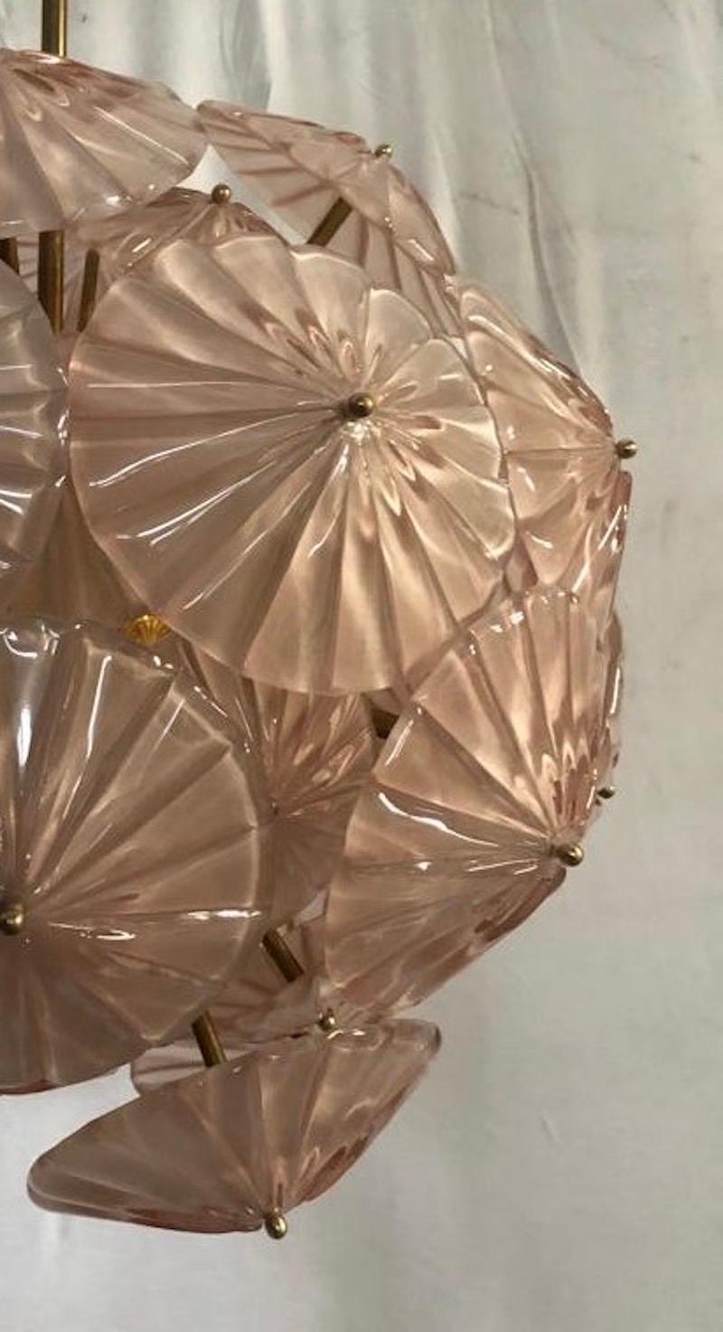 Moderno Lampadario di Murano Sputnik in vetro artistico color rosa del Medioevo, 2000 in vendita
