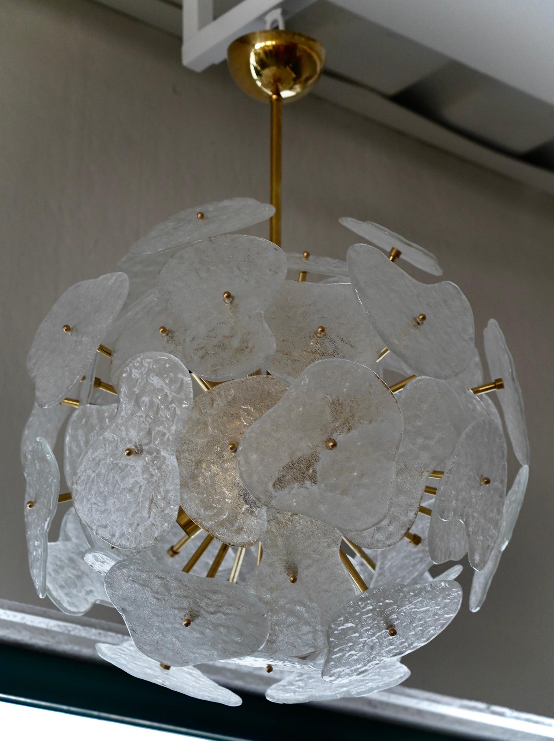 Araña y colgante de cristal artístico de Murano Sputnik de color transparente, 2020 en Bueno estado para la venta en Rome, IT