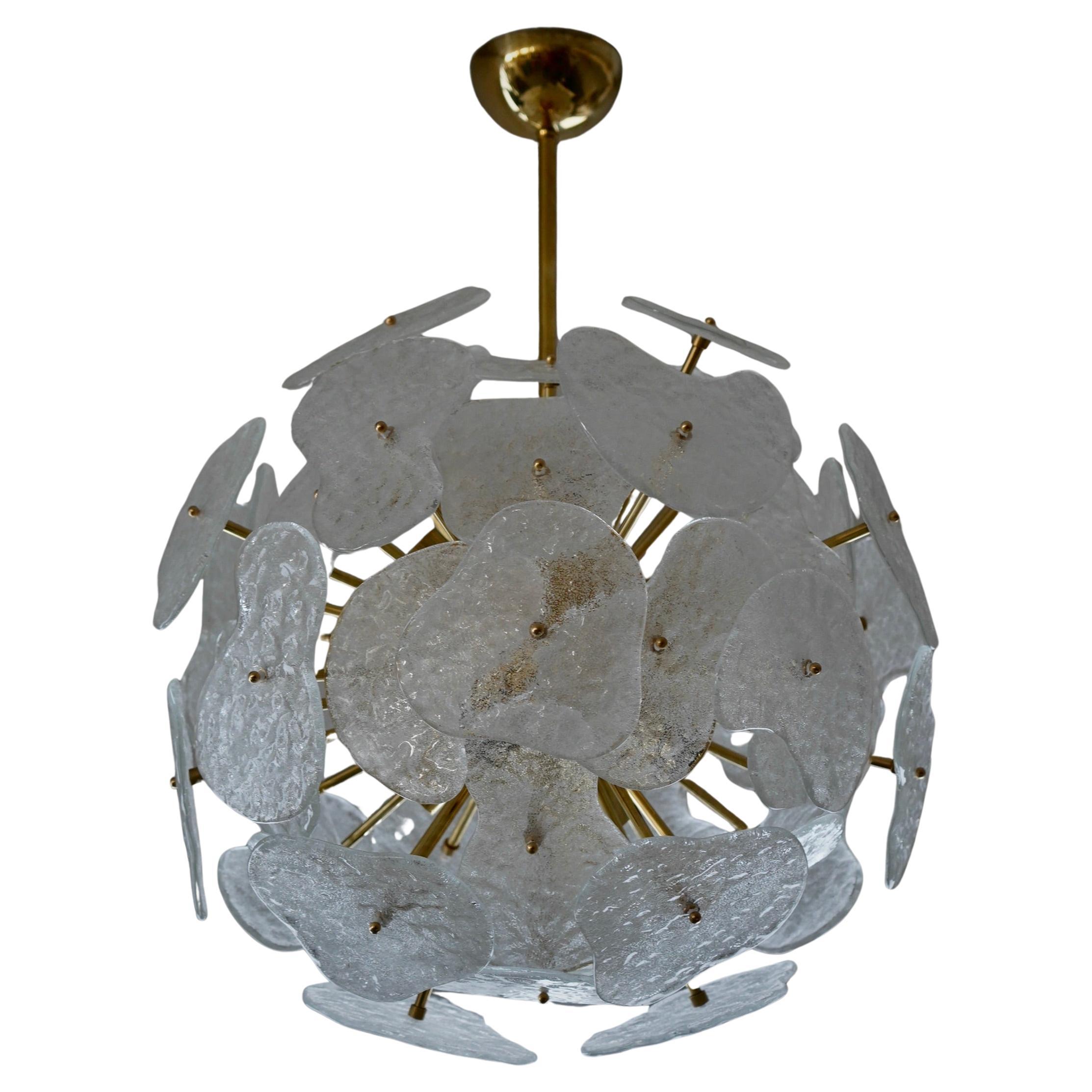 Araña y colgante de cristal artístico de Murano Sputnik de color transparente, 2020 en venta