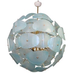Murano Sputnik Vistosi Style Aqua Green Italian Chandeliers and Pendant, 2000