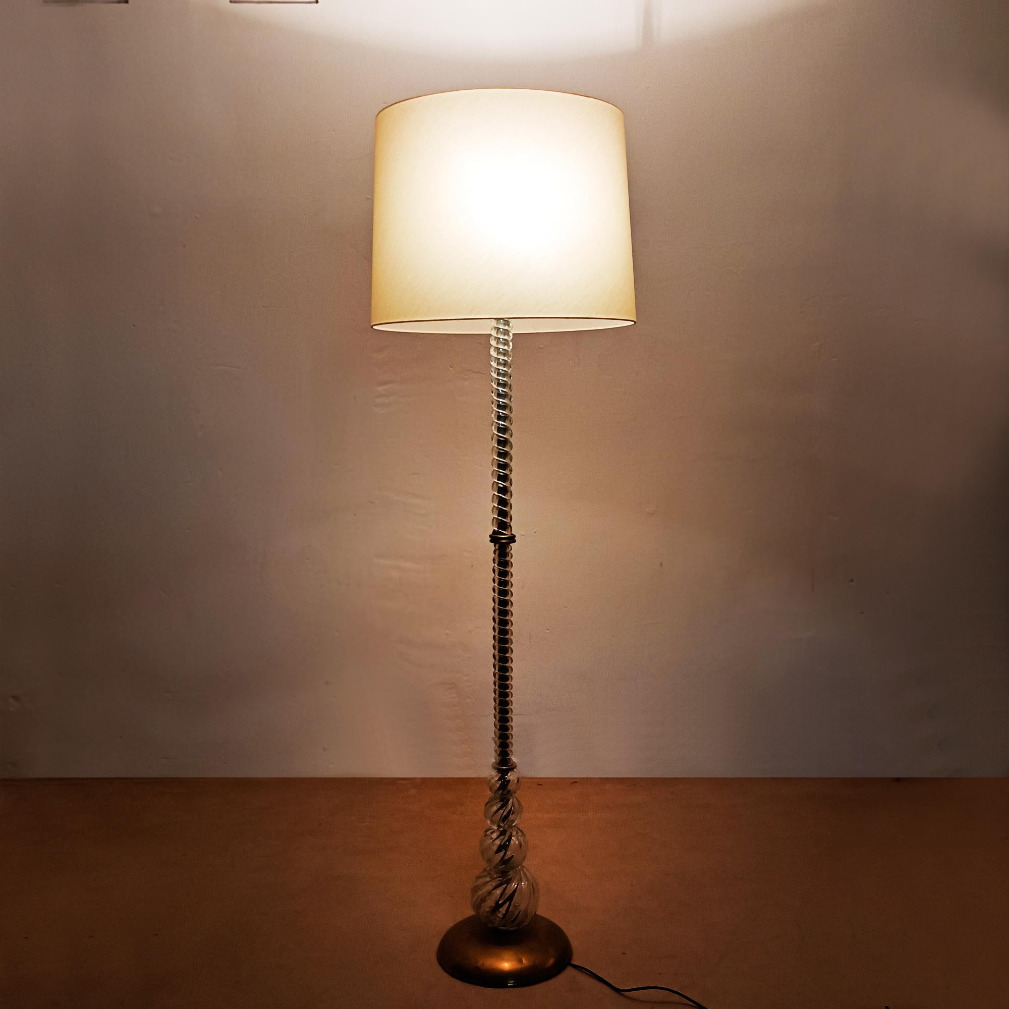Lámpara de pie de Murano - Italia 1940 Latón en venta