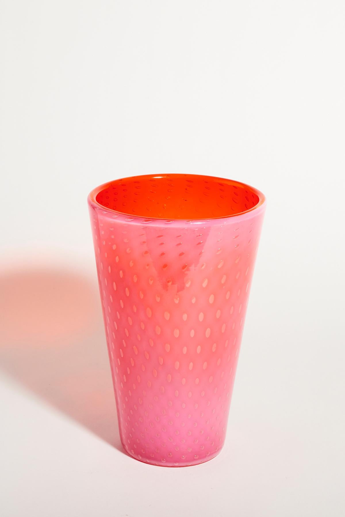 pink strawberry vase