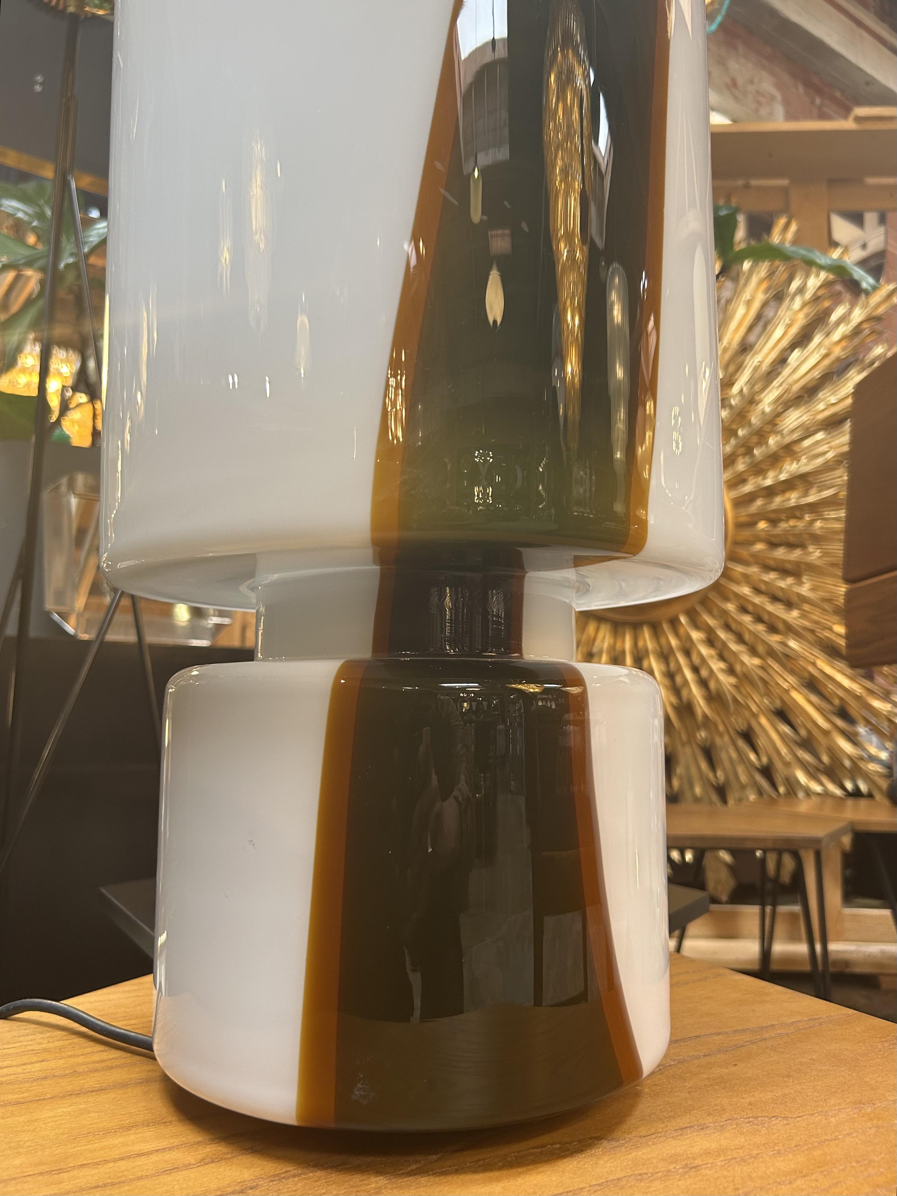 20th Century Murano Striato Glass Table Lamp, Italy, 1970s For Sale