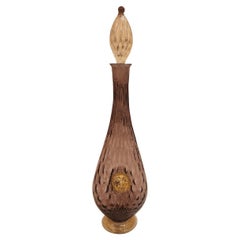 Murano style Amethyst and Gold Glass Decanter