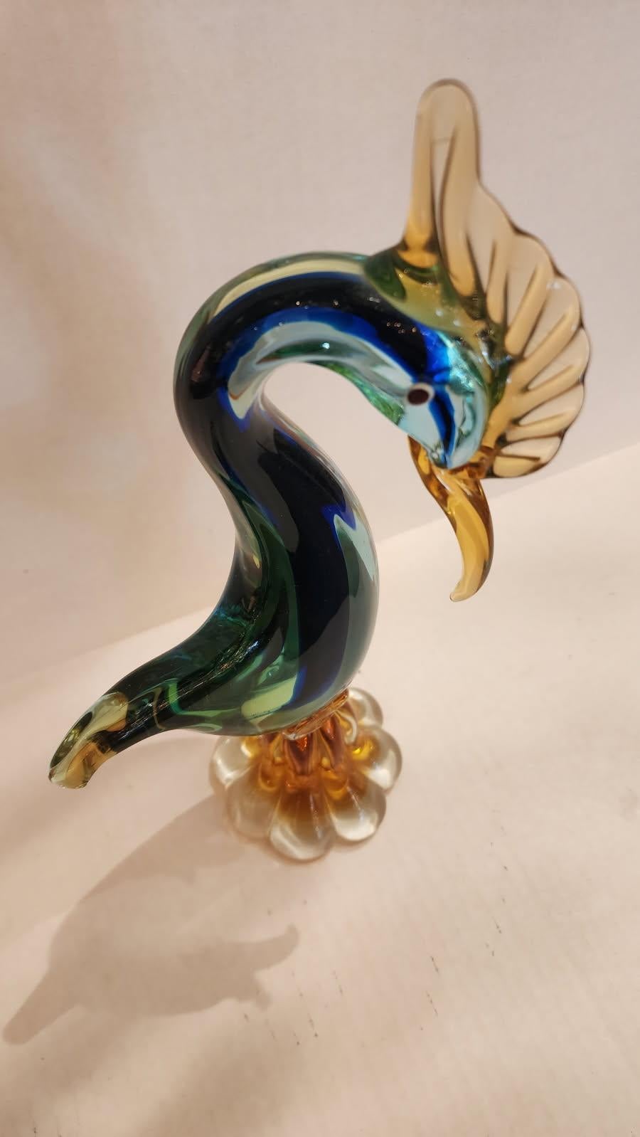 Cuit Sculpture de grue en verre d'art de style Murano en vente