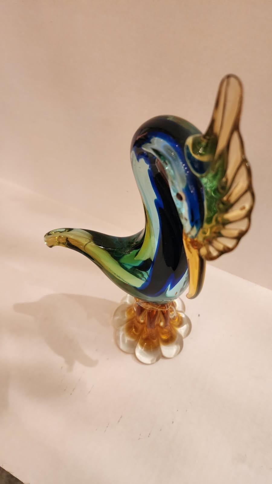 Sculpture de grue en verre d'art de style Murano Bon état - En vente à Dallas, TX