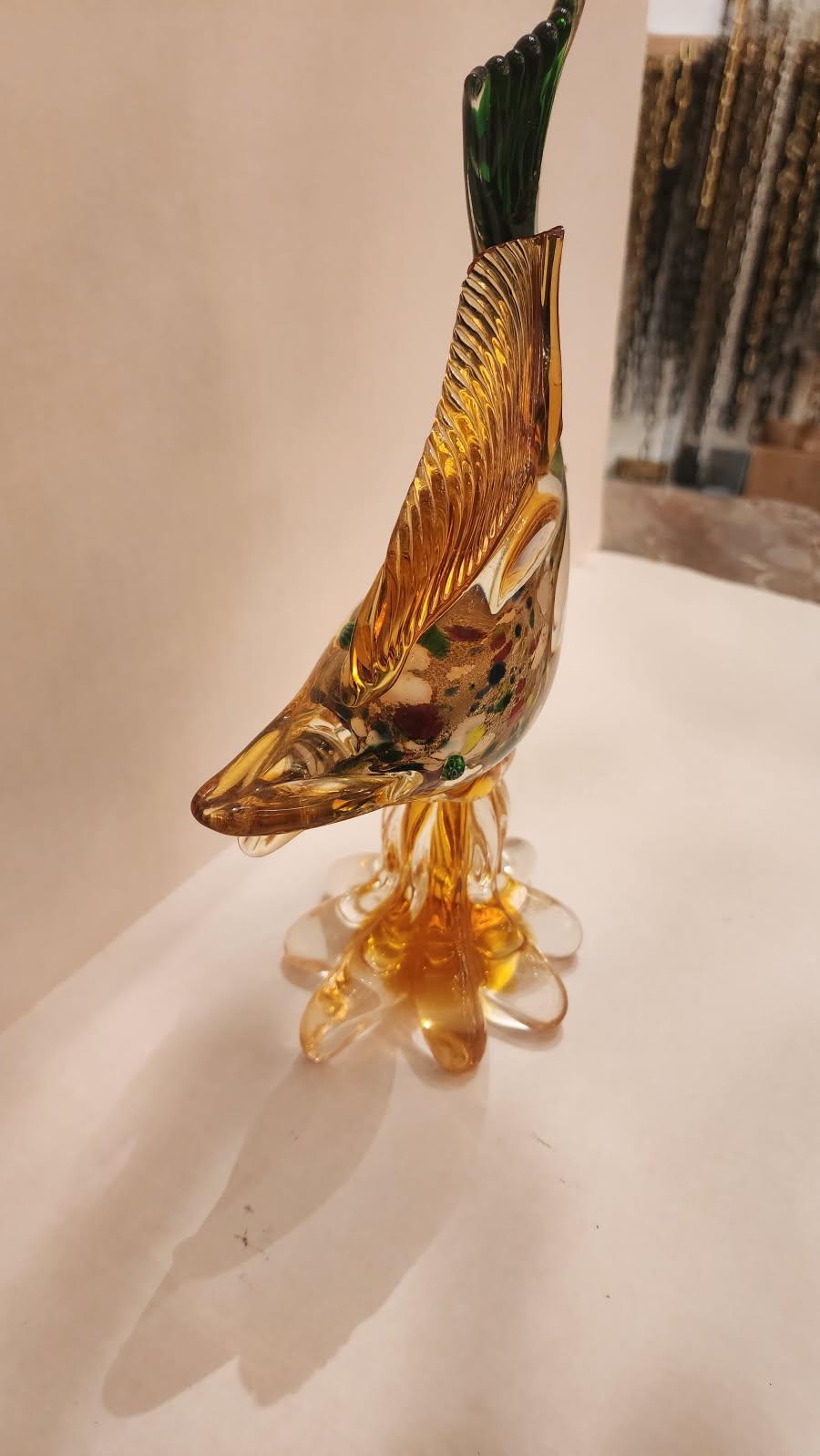 Cuit Sculpture de poisson en verre de style Murano en vente