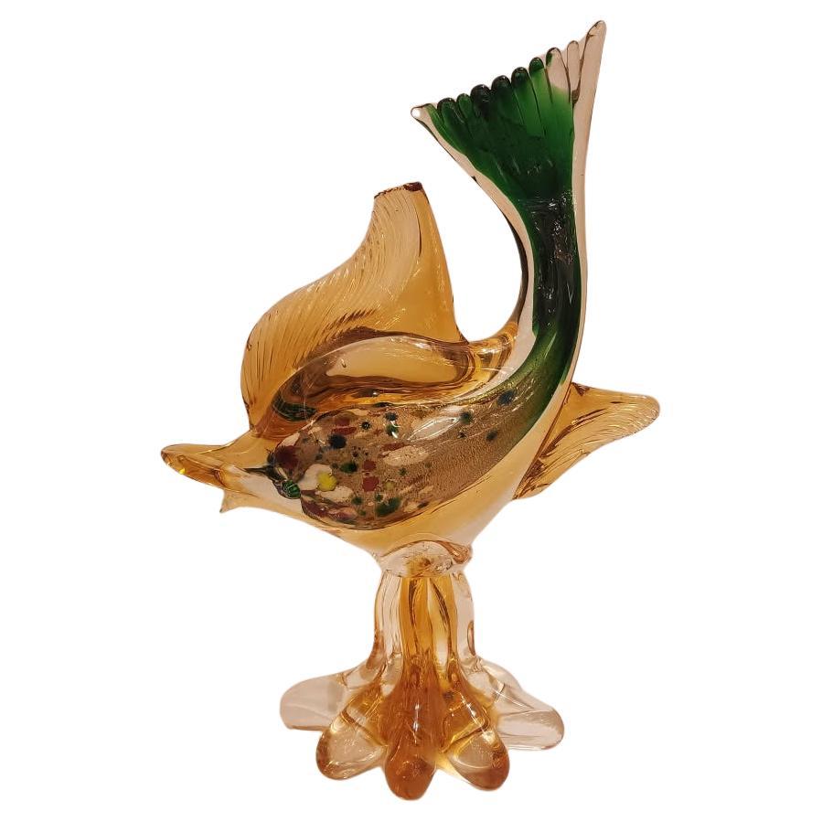 Escultura de pez de cristal de Murano