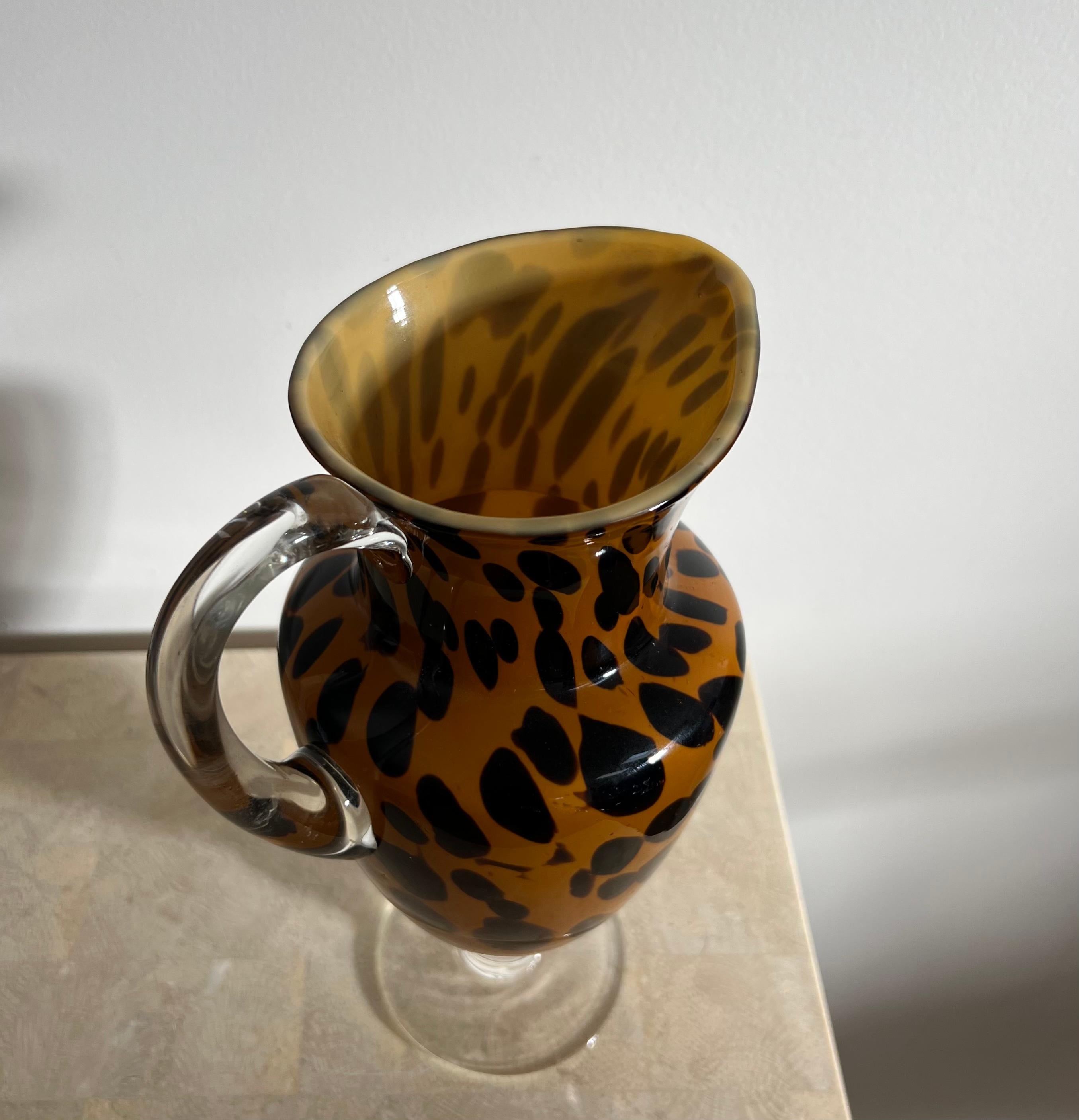 Murano Style Art Glass Leopard Pitcher, 1990s 5