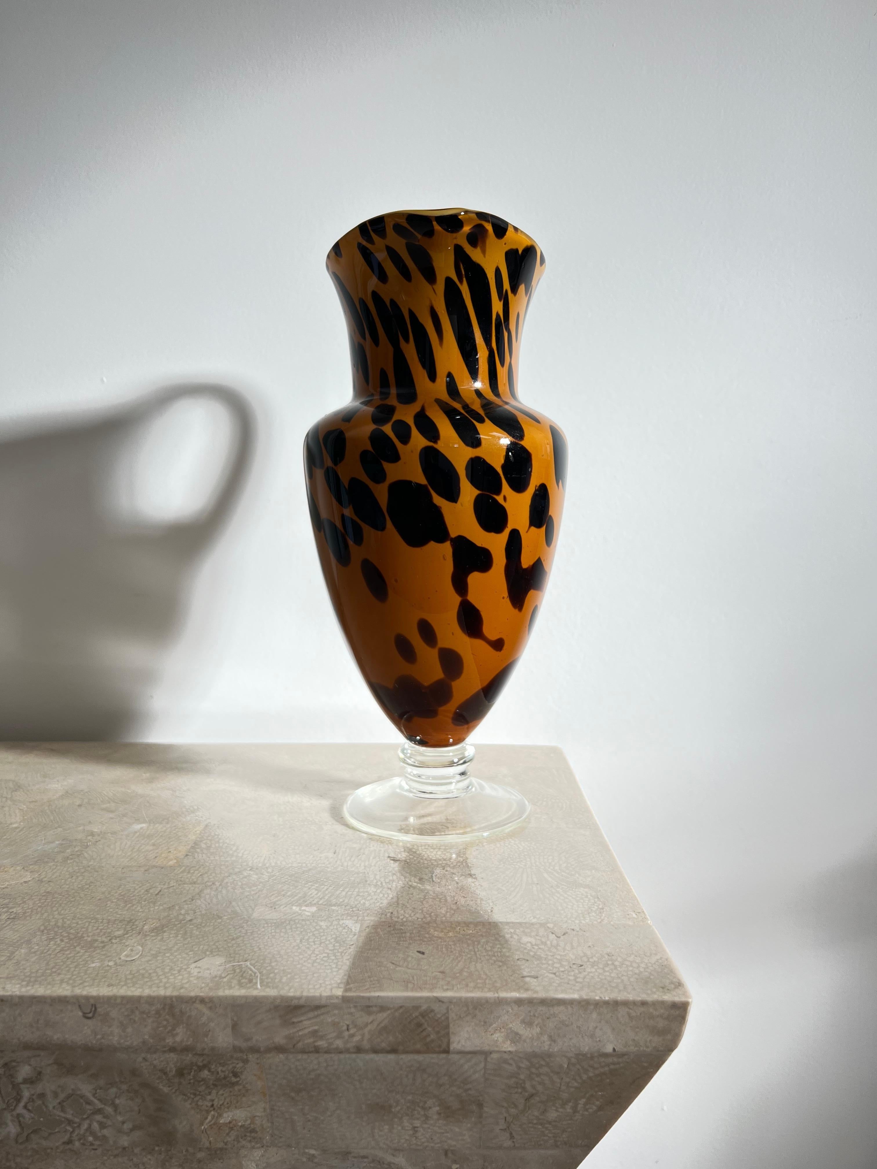 Italian Murano Style Art Glass Leopard Pitcher, 1990s