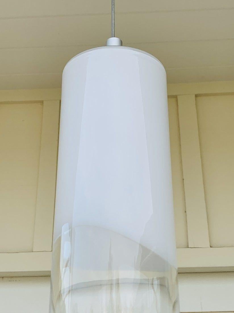 Italian Murano Style Cylinder Pendant Light For Sale