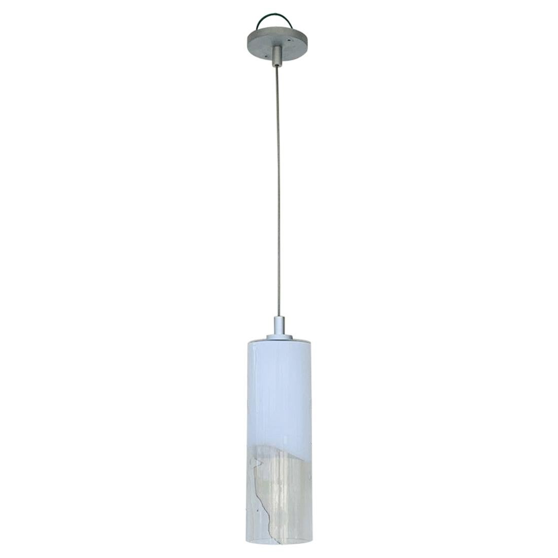 Murano Style Cylinder Pendant Light For Sale