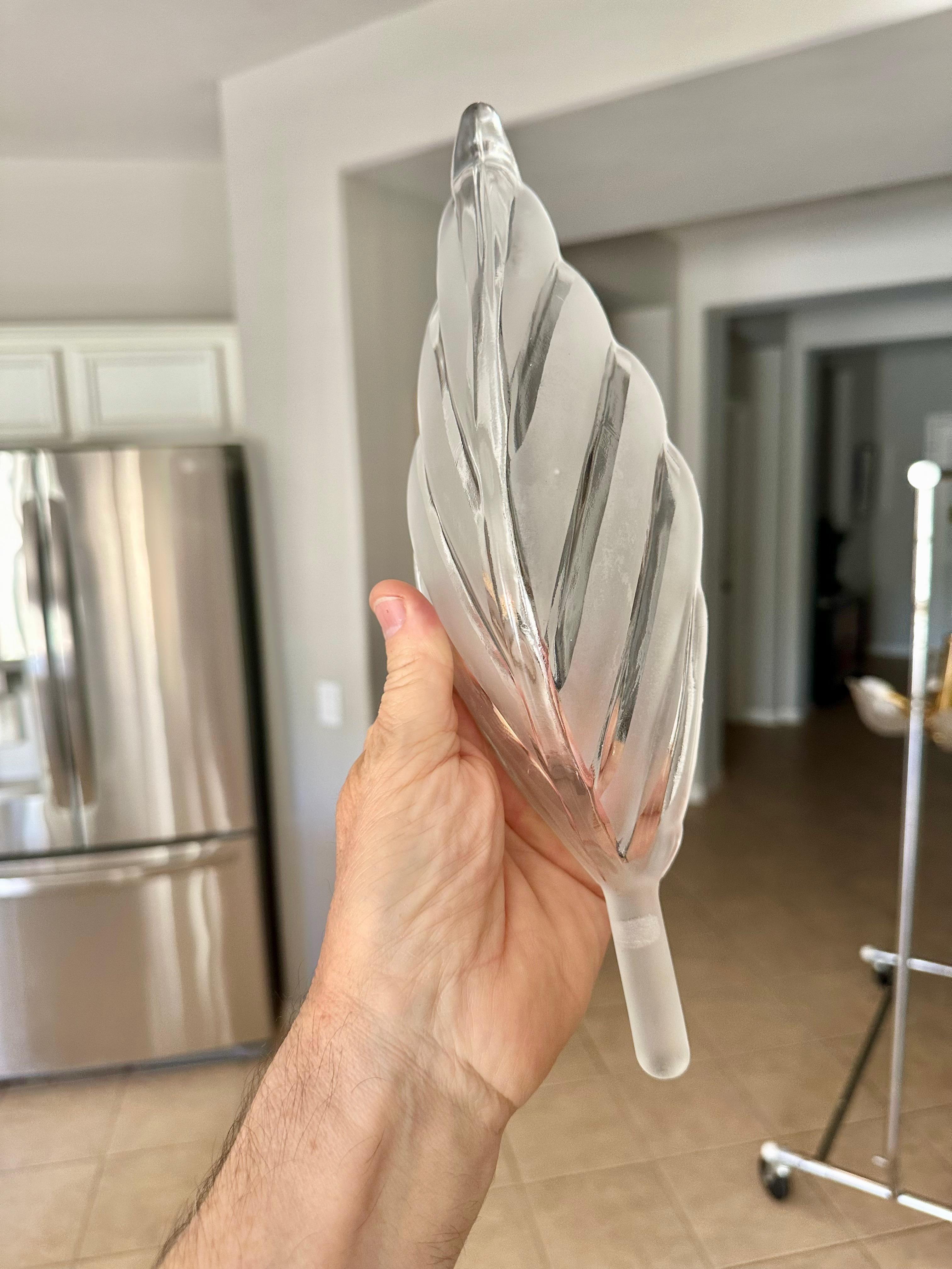 Murano Style Glass Leaf Pendant Light Chandelier For Sale 9
