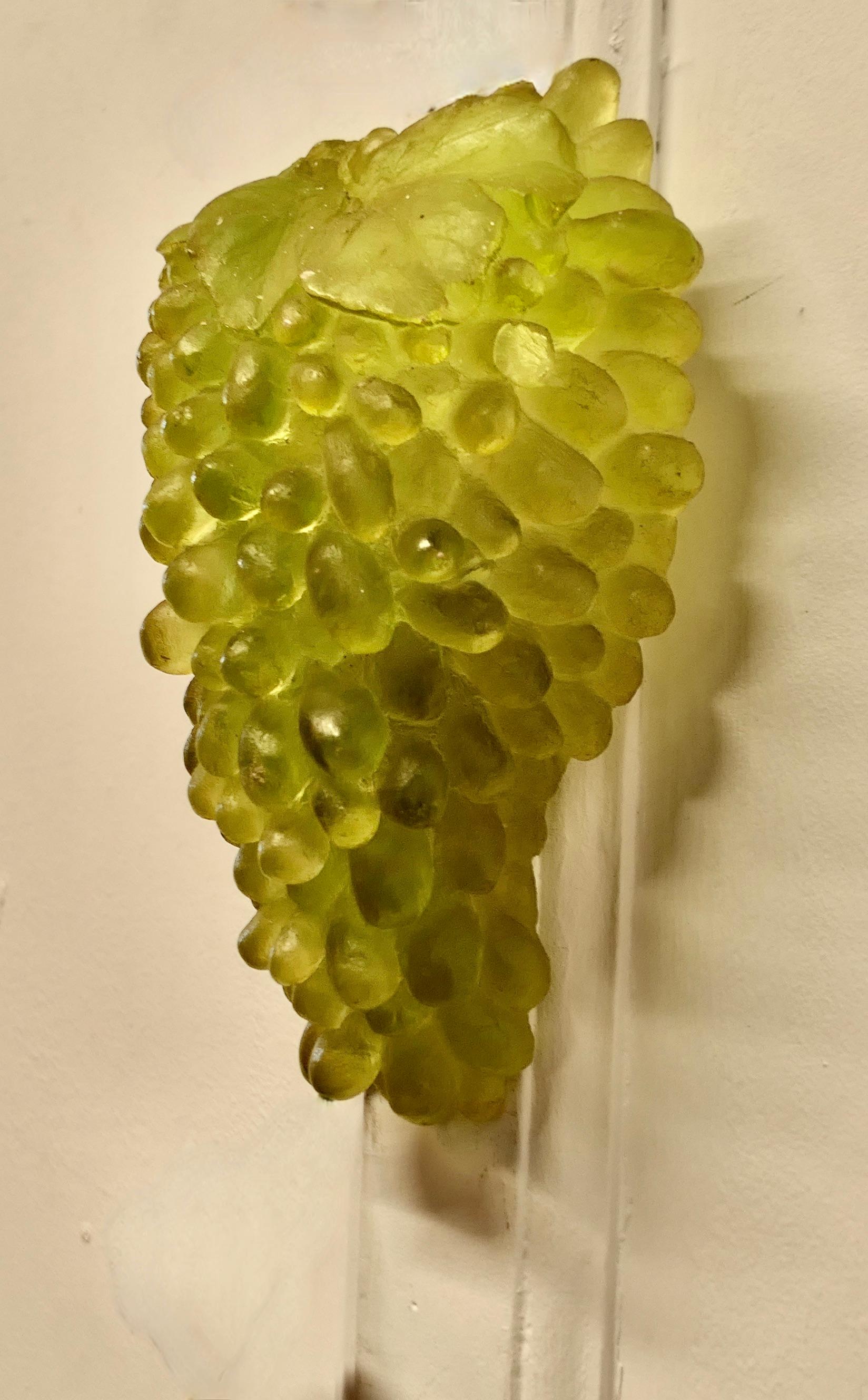 Early 20th Century Murano Style Green Glass Grape Wall Light  Very quirky and unusual   For Sale