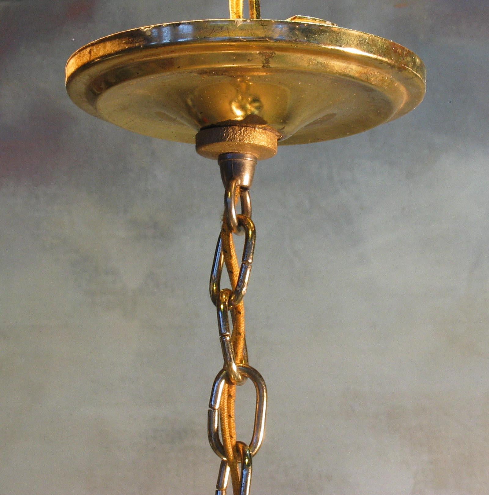 Lanterne de salle suspendue de style Murano en verre fumé soufflé à la main en cage, milieu du 20e siècle en vente 1