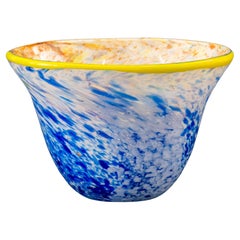 Bol décoratif en verre soufflé à la main de style Murano