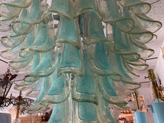 Murano Style Large Stained Glass Chandelier