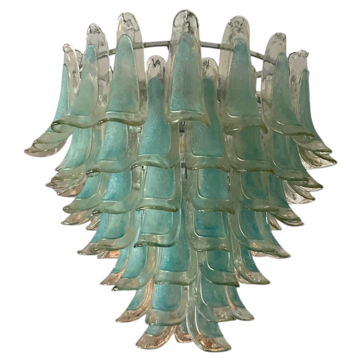 Murano Style Large Stained Glass Chandelier