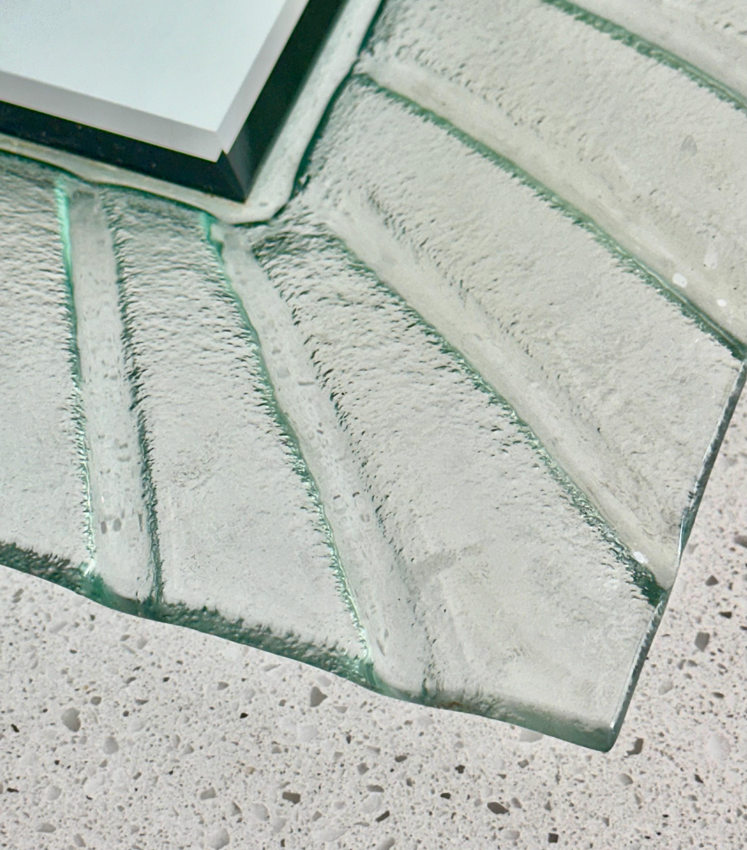 Murano Style Rectangular Undulating Molded Glass Frame Wall Mirror For Sale 8