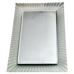 Murano Style Rectangular Undulating Molded Glass Frame Wall Mirror