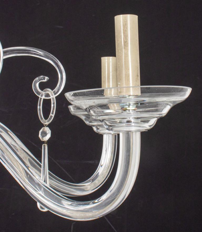 Murano Stil Sieben Arm Glas Kronleuchter (Geblasenes Glas) im Angebot