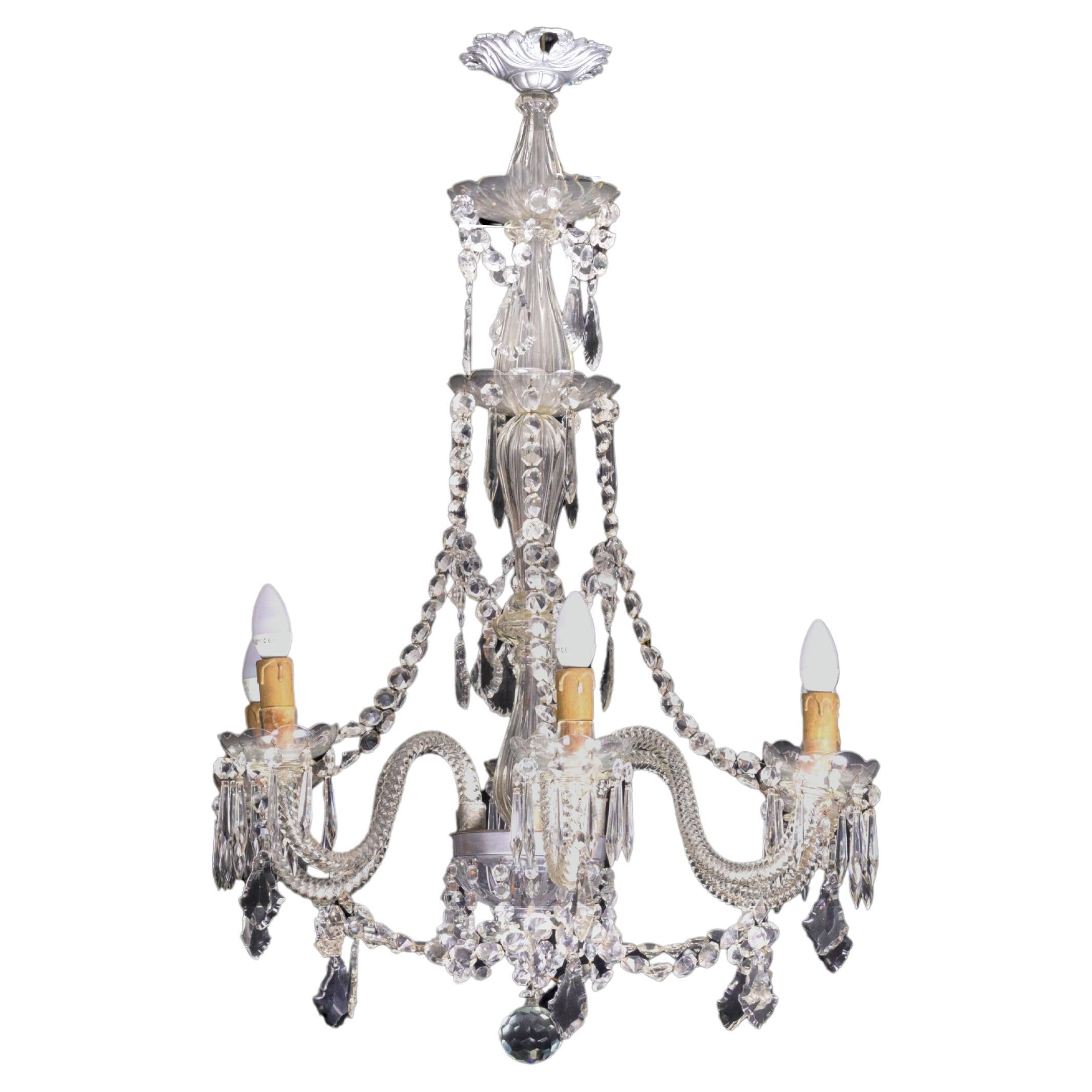 Murano Style Six Arms Chandelier, 20th Century