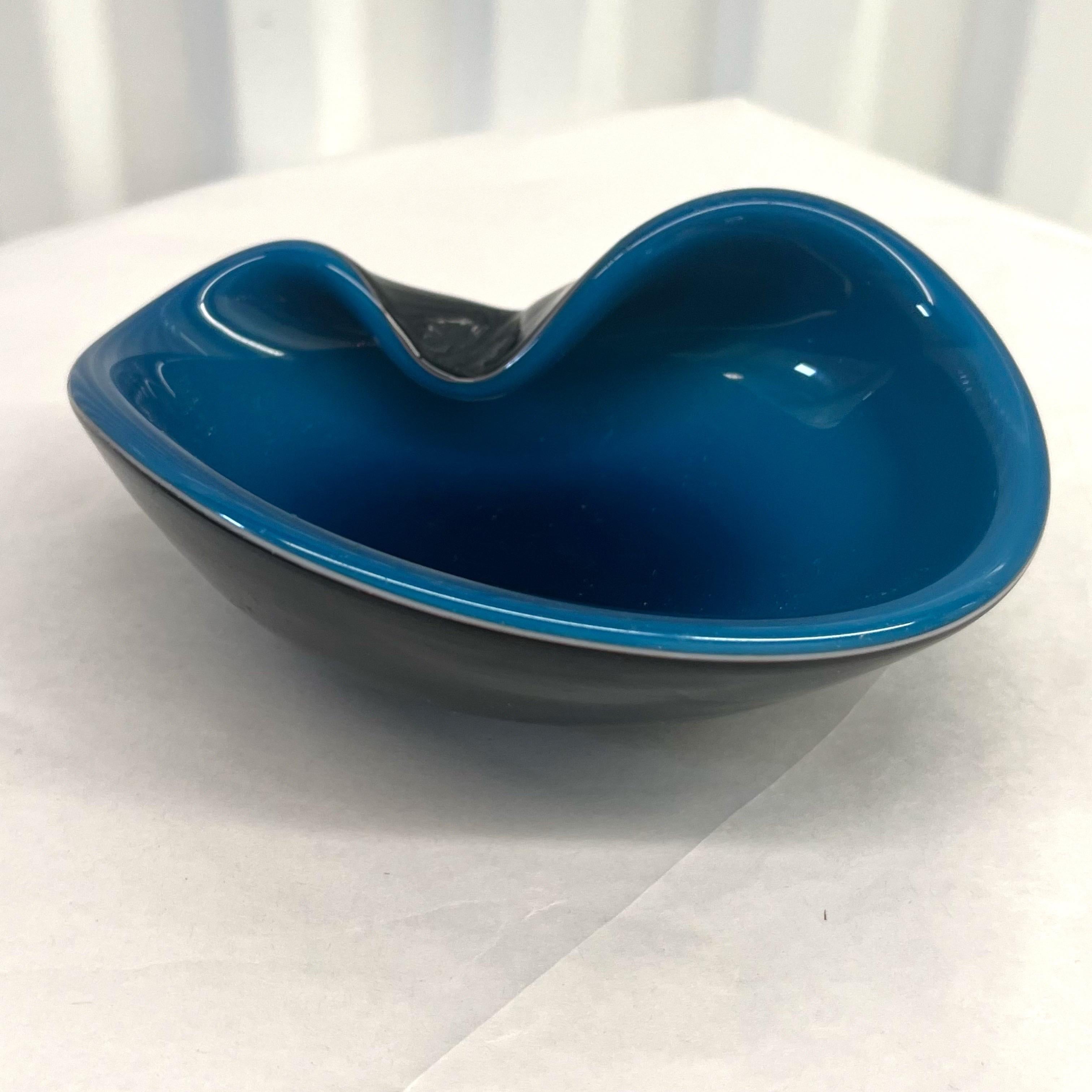 Italian Murano Style Triple Cased Freeform Catchall For Sale