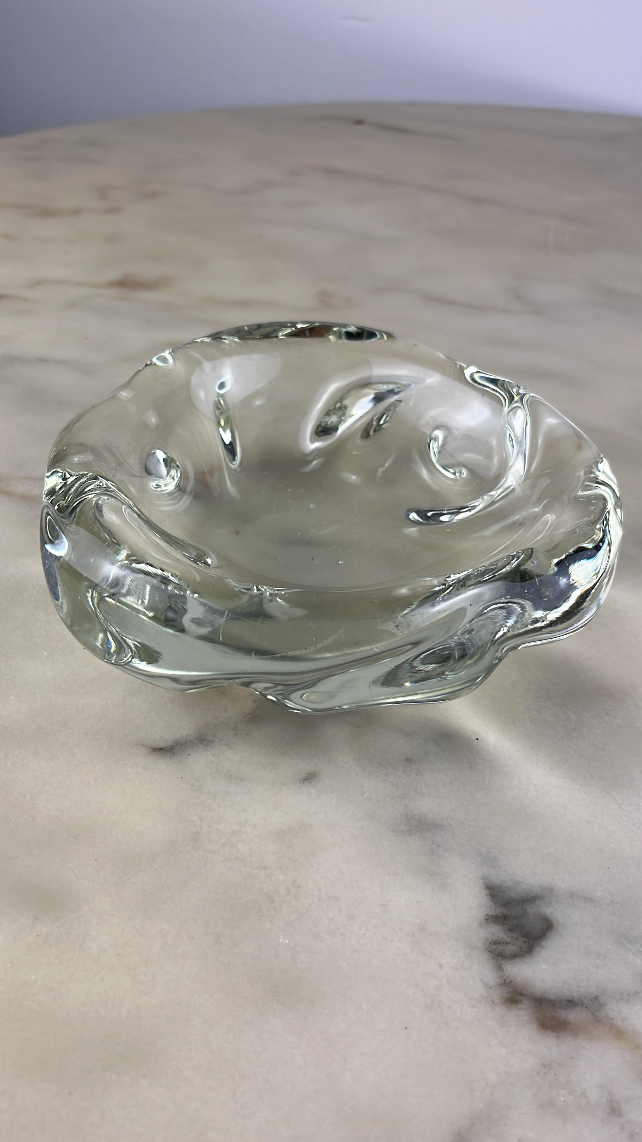 Italian Murano Submerged Glass Ashtray, attributed to Archimede Seguso, Italy, 1950s For Sale